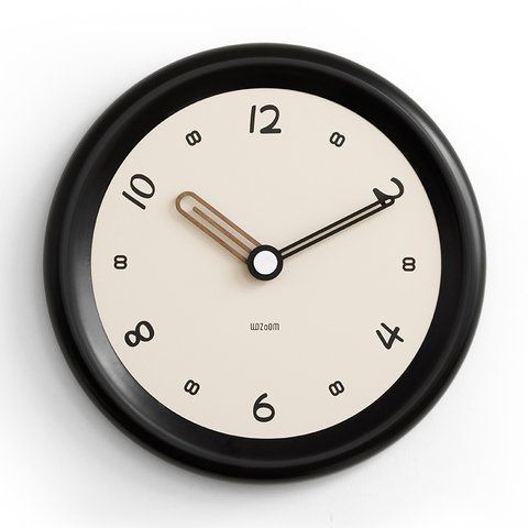 Настінний годинник WOZоOM - 39см - Black/Beige   фото
