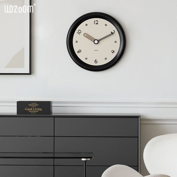 Настінний годинник WOZоOM - 39см - Black/Beige   фото