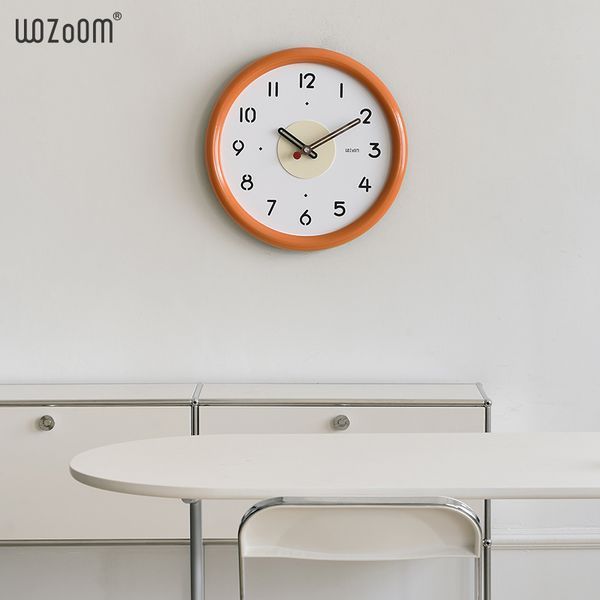 Настінний годинник WOZоOM Cream Puff - 39см - Orange/Beige   фото