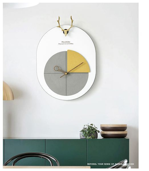 Настінний годинник Mandelda Deer Oval - Gray С687 фото