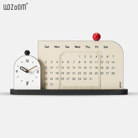 Настільний годинник Календар WOZoOM Entry - Beige Z631 фото