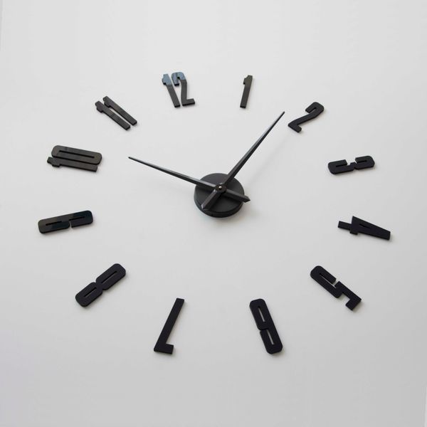 Настінний 3d годинник SLIM - Black T4234B фото