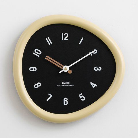 Настінний годинник WOZоOM Ellipse - 36*37см - Beige/Black   фото